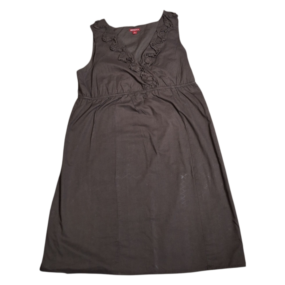 Merona Maternity v-neck empire waist brown dress Size Large